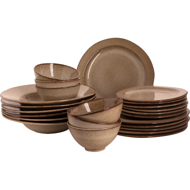 Palmer Serviesset Earth Stoneware 6-persoons 24-delig Bruin