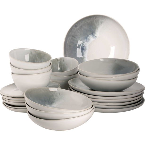 Palmer Serviesset Nordic Stoneware 6-persoons 24-delig Wit Groen