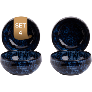 Palmer Schaal Bama Blue 15 cm 65 cl Blauw Stoneware 4 stuk(s)