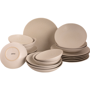 Palmer Serviesset Ripple Stoneware 6-persoons 24-delig Offwhite