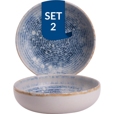 James Cooke Schaal Azure Vintage 16 cm Blauw Wit Stoneware 2 stuk(s)